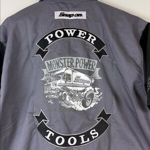 Snap-on Two-Tone Gray and Black Men's Shirt Size XL